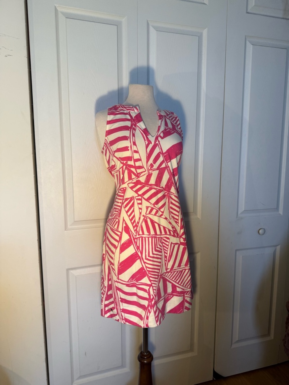 Lily Pulitzer Sleeveless Pink and White Printed A-Line Dress